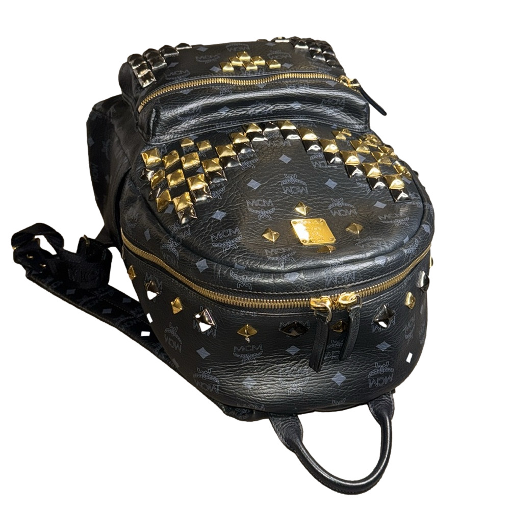 MCM Black Studded Backpack - Picture 8 of 9